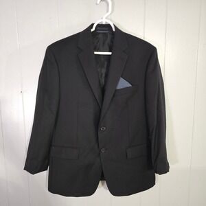 Lauren Ralph Lauren Blazer Mens 40S Black Wool Blend Two Button Suit Jacket